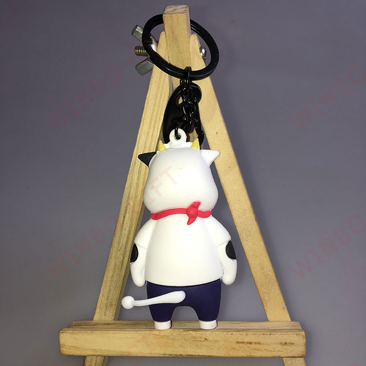 立體廣告奶牛PVC鑰匙扣背面