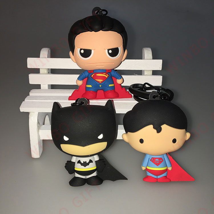 超人蜘蛛俠PVC軟膠3D立體鑰匙扣